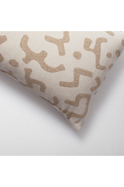 Fineroom Living " Nandos " - Μαξιλάρι ριχτάρι με μοτίβο λαβύρινθου 35x70 - Κρέμα (περιλαμβάνεται εσωτερικό μαξιλάρι)