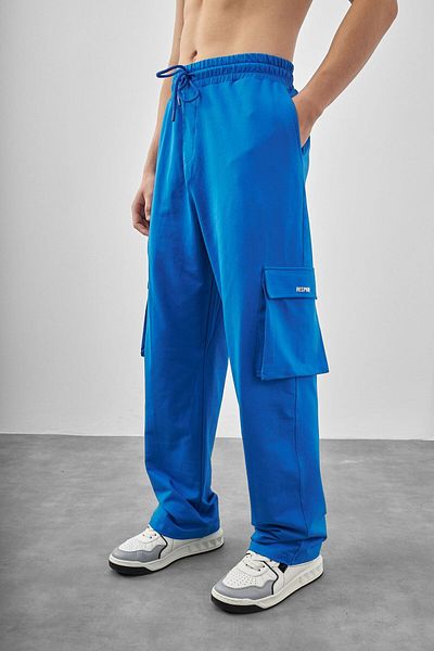 Respire Μπλε Basic Cargo Baggy Sweatpants