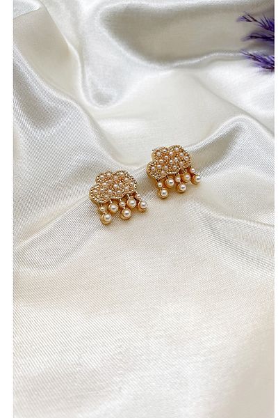 Eylülün Takısı Gold Colored Pearl Elegant Cloud Women's Earrings