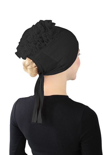 Ecardin Plus Size Knobed Laced Bonnet - Black St 212