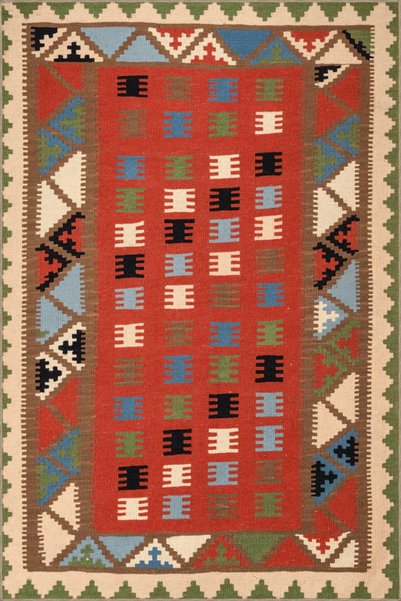 Rugs Modern Halı سجادة زخرفية عرقية عتيقة مع تصميم هندسي متعدد الألوان 4798