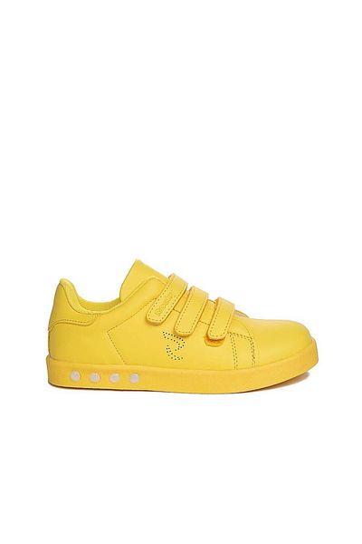 iskarpino Yellow Velcro Lighted Children's Sneakers - Walking Shoes