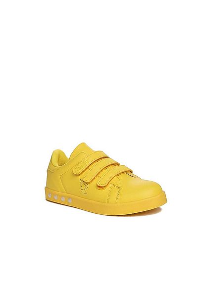 iskarpino Yellow Velcro Lighted Children's Sneakers - Walking Shoes