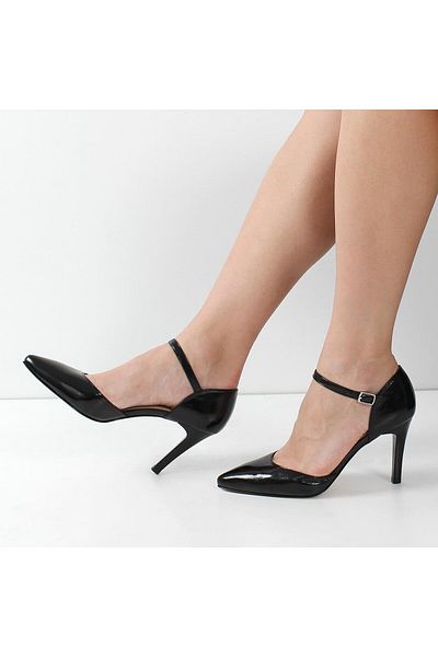 Celal Gültekin Black Patent Leather Women's Shoes 586 30702-16541