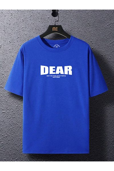 DEEPSENCE Μπλουζάκι Unisex Oversize DEAR με εμπριμέ μπλε