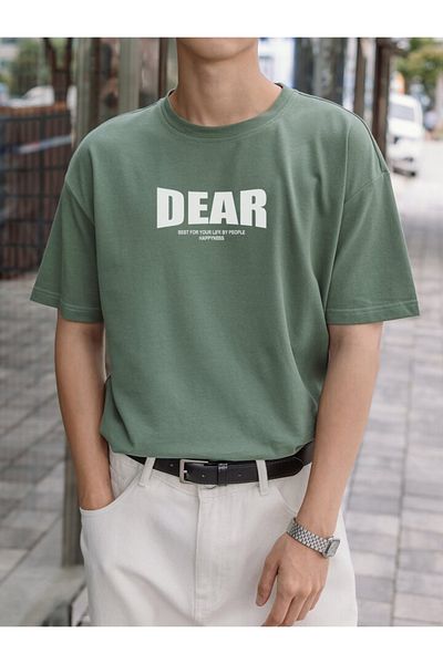 DEEPSENCE Unisex Oversize DEAR εμπριμέ πράσινο μπλουζάκι