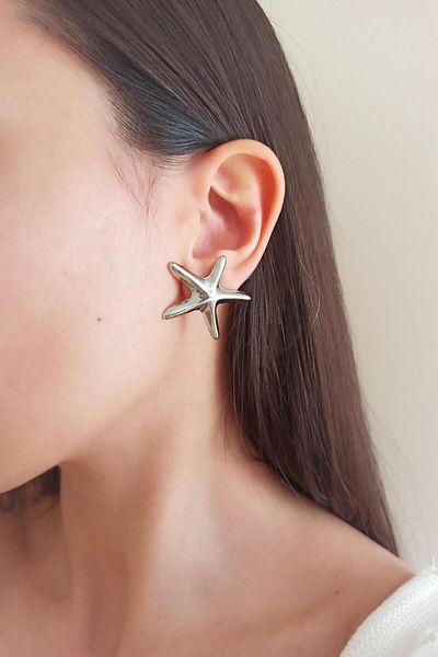 By Zeyna Aksesuar Women's Special Design Starfish Model Earrings