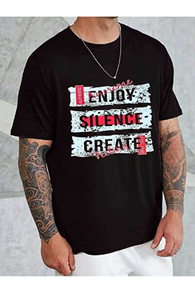 Medinenur Unisex Crew Neck Απολαύστε εμπριμέ μπλουζάκι