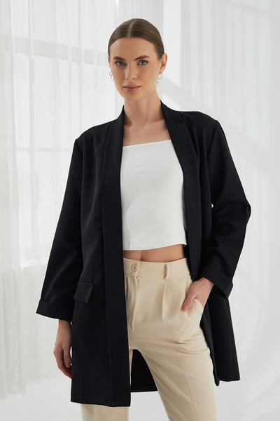 ModaPlaza سترة نسائية طويلة - تصميم بأكمام مزدوجة