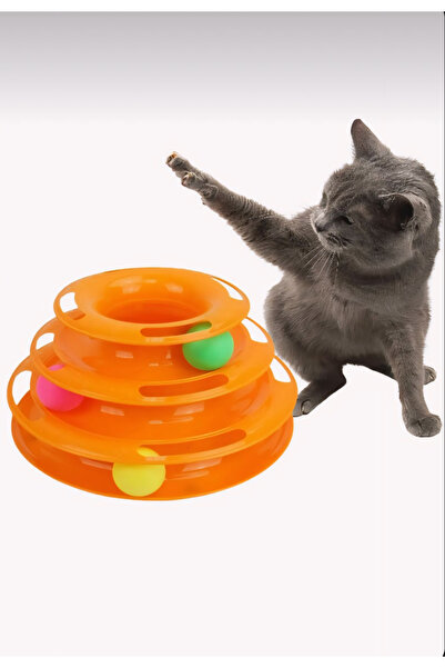 Generic Brand Interactive Cat Ball Spinning Toy Stress Reducing 3 Tiers Cat T...