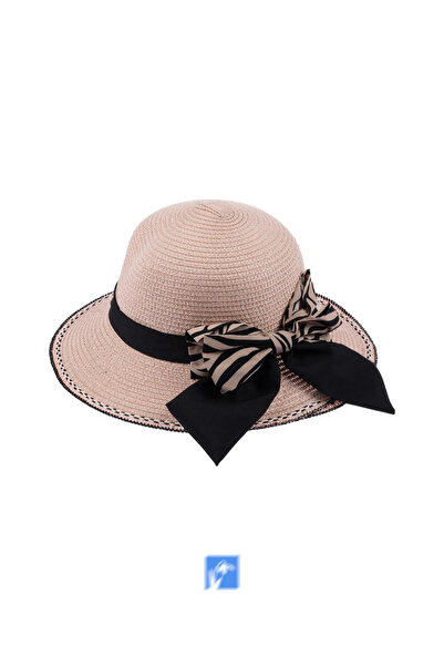 Kardelen Butik Denizli Luksuzni slamnati šešir za plažu (57-58 cm) (Sa vezico...