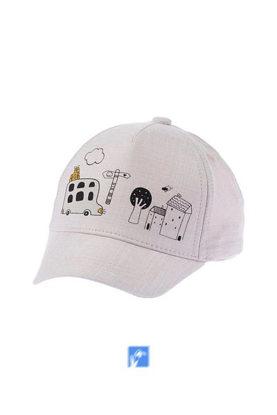 Kardelen Butik Denizli 100% Cotton Sun Hat for Boy (Age 1-3) ( Size 48-50)