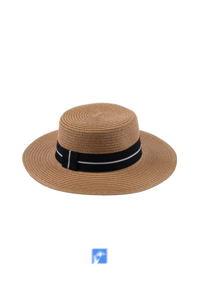 Kardelen Butik Denizli Πολυτελές ψάθινο καπέλο παραλίας (57-58 cm)