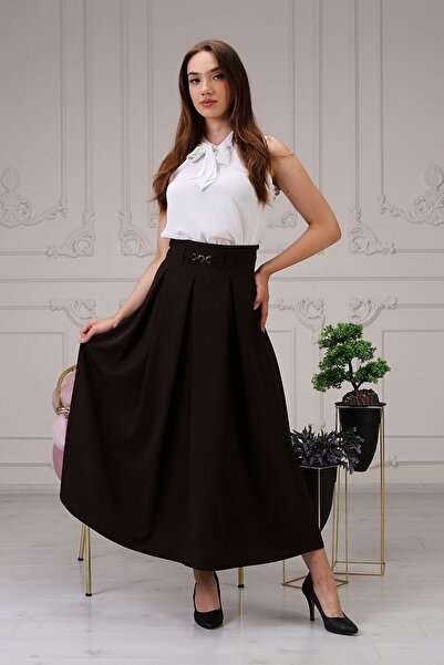 apsen Women's Metal Accessory Detailed Seasonal Flared Hijab Skirt 2054/90