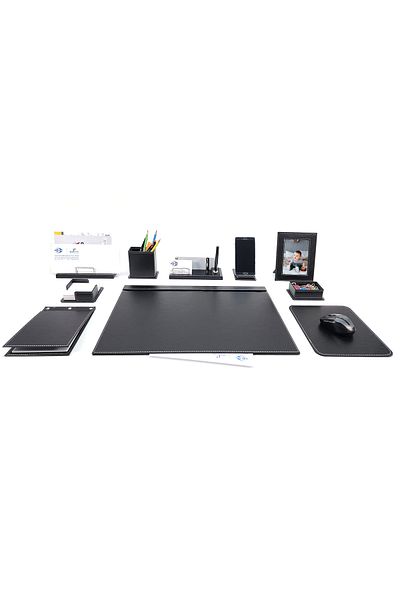 prozenis Beyoğlu Leather Desk Set with Nameplate 10 Pieces New Business Office Gift