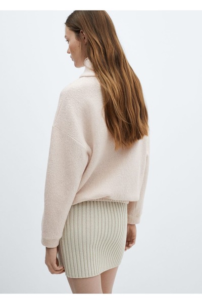 MANGO Woman Fermuarlı yün sweatshirt