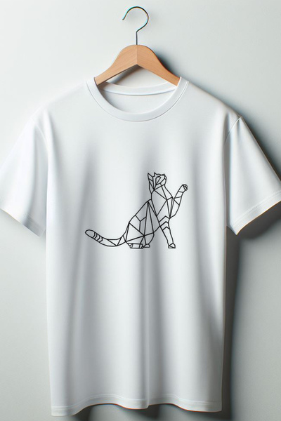 Vordevia تي شيرت أبيض برقبة دائرية كبير الحجم مطبوع عليه قطة