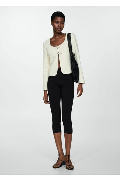 MANGO Woman Zippered Capri Tights