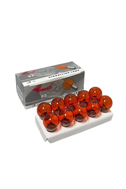 Inwells 12V 21W 93 Düz Tırnak Turuncu Sinyal Ampulü 10 Adet