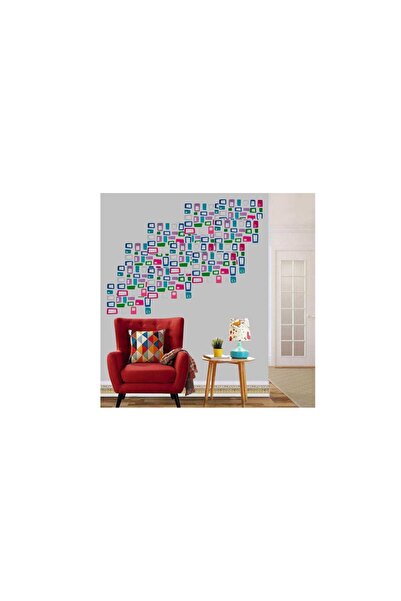 Bosphorus Wall Decoration Sticker Colorful Checkered PVC 33x48 cm XFG011