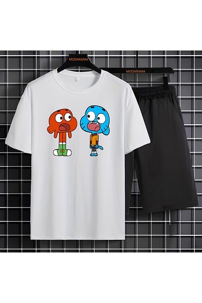 MODARAMA T-Shirt Shorts Set GUMBALL PRINTED