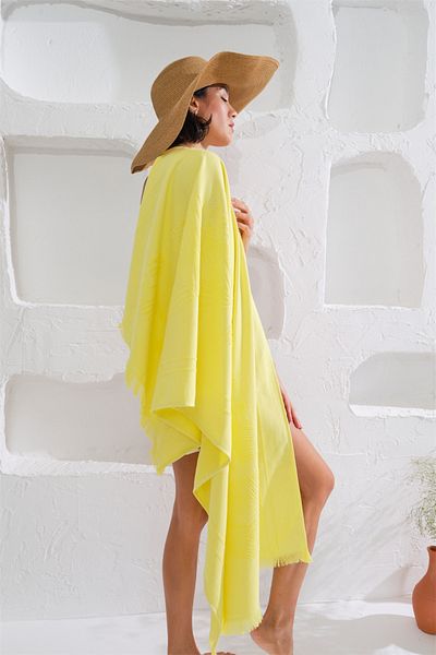 Homelover منشفة بحر للشاطئ بتفاصيل شرابة من القطن 100% بيستا 70 × 150