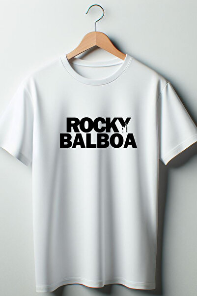 Vordevia تيشيرت أبيض برقبة دائرية كبير الحجم مطبوع من روكي بالبوا