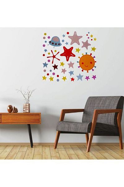 Bosphorus Wall Decoration Sticker Alien Pattern PVC 50x70 cm XFG141