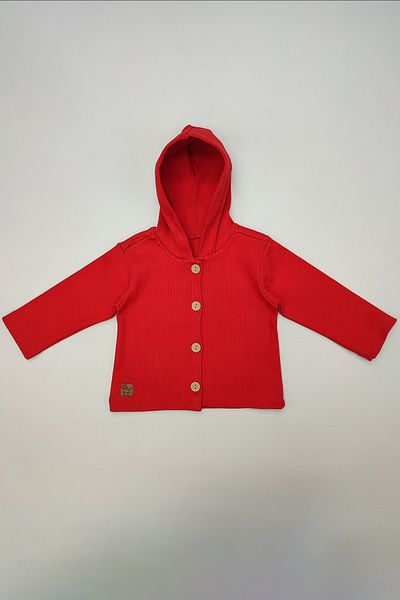 Peki Medium Thick and Flexible Cotton 5-Piece Baby and Children's Hooded Cardigan Set - Wooden Button, Gift 15318