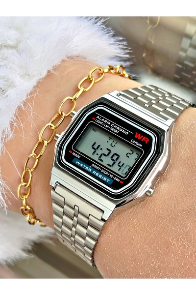 CAPTAİN POLO Retro Digital Unisex Wristwatch with Bracelet Gift