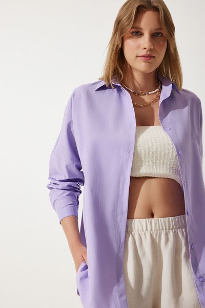 Happiness İstanbul Női lila Oversize hosszú Basic ing DD00842