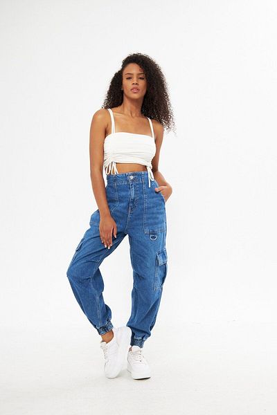 Kutaf Jeanshose „Sarah“ im Fallschirmdesign