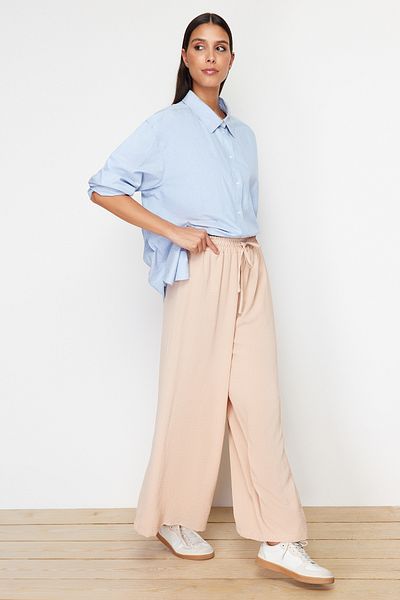 Trendyol Modest Steinfarbene Webhose mit weitem Bein TCTSS22PL0240