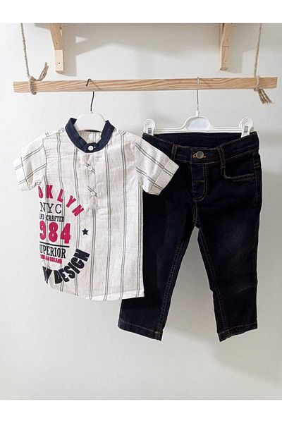 Babyboy Brooklyn Striped Shirt-Pants Summer Set