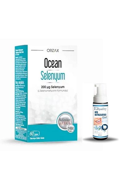 Ocean Orzax Ocean Selenium Supplement Food 60 Tablets + Gift Teeth Whitening Foam