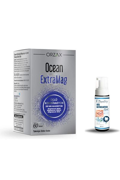 Ocean Orzax Ocean ExtraMag Triple Magnesium Combination 60 Tablets + Gift Teeth Whitening Foam