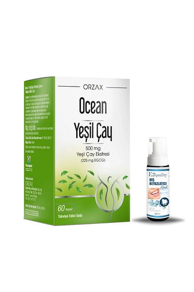 Ocean Orzax Ocean Green Tea Supplement Food 60 Capsules + Gift Teeth Whitening Foam