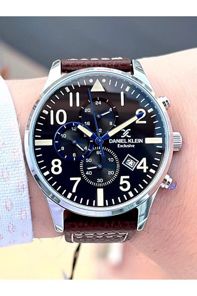 Daniel Klein Leather Cord 30 Mt Water Resistant Inner Gauges Active Men's Wristwatch NSDKE.1.10415-2