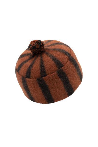 FEZKON BLACK STRIPED FELT TAKE