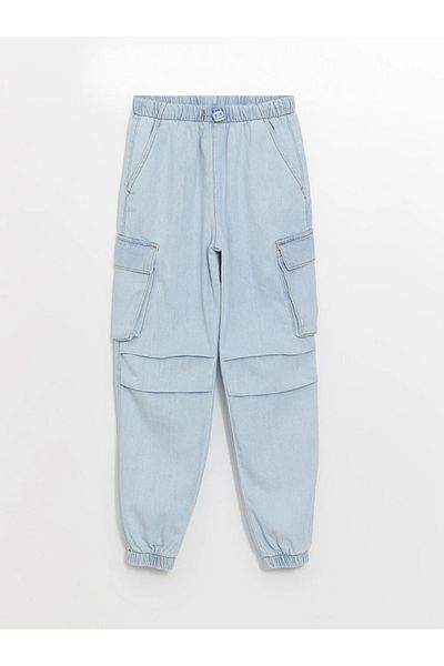 LC Waikiki Pantaloni Jean Jogger pentru fetiță cu talie elastică LCW Kids