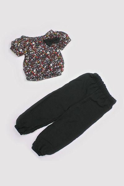 Peki Set bluză și pantaloni pentru copii - Airobin Printed, set de 5, vară, fund elastic - 13291