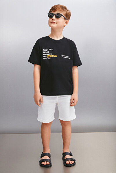 GRIMELANGE Černé pánské tričko Caelan