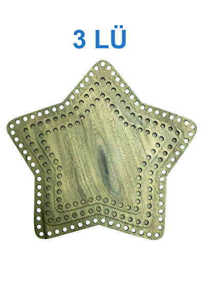 şamaksesuar Star 3 mm Mdf Base Set - 30-25-20 Cm, Light Brown, Single Face