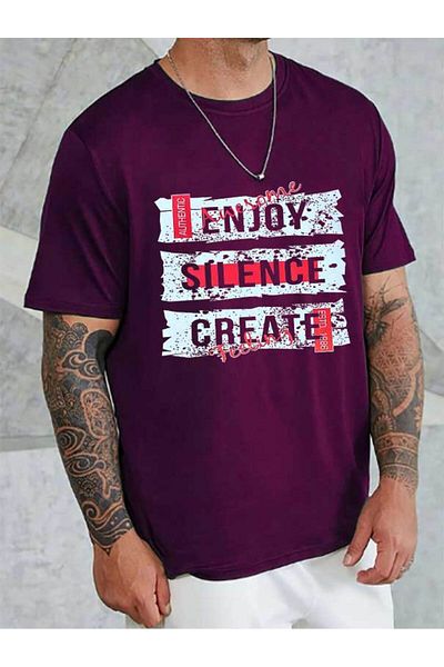 Medinenur Unisex Crew Neck Απολαύστε εμπριμέ μπλουζάκι