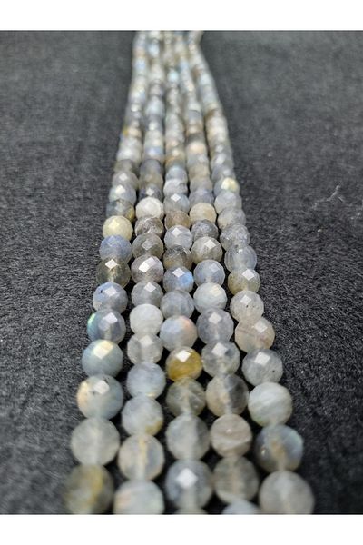 Yüksel Boncuk 8 mm Labradorite Stone Facet Cut Natural Stone String