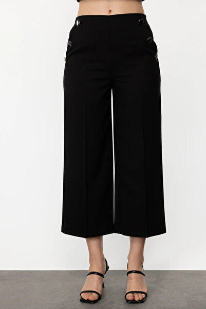 Ekol Παντελόνι Κάπρι με φαρδύ πόδι μαύρο