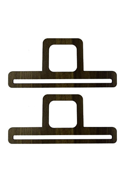 şamaksesuar 3 mm Mdf Wooden Bag - Handle Walnut, Square Handles, 2 Pairs (27X...