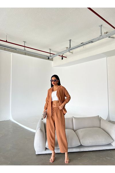 Friday Mood Women's Linen Shirt & Pants Set