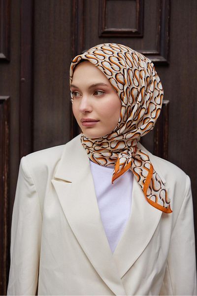 Şalland S Pattern Baroq Scarf Orange