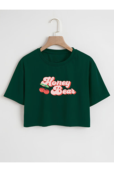 Ginevra Žene Oversize kroj okrugla kragna Medvedić Štampano Skraćeni kroj T-s...